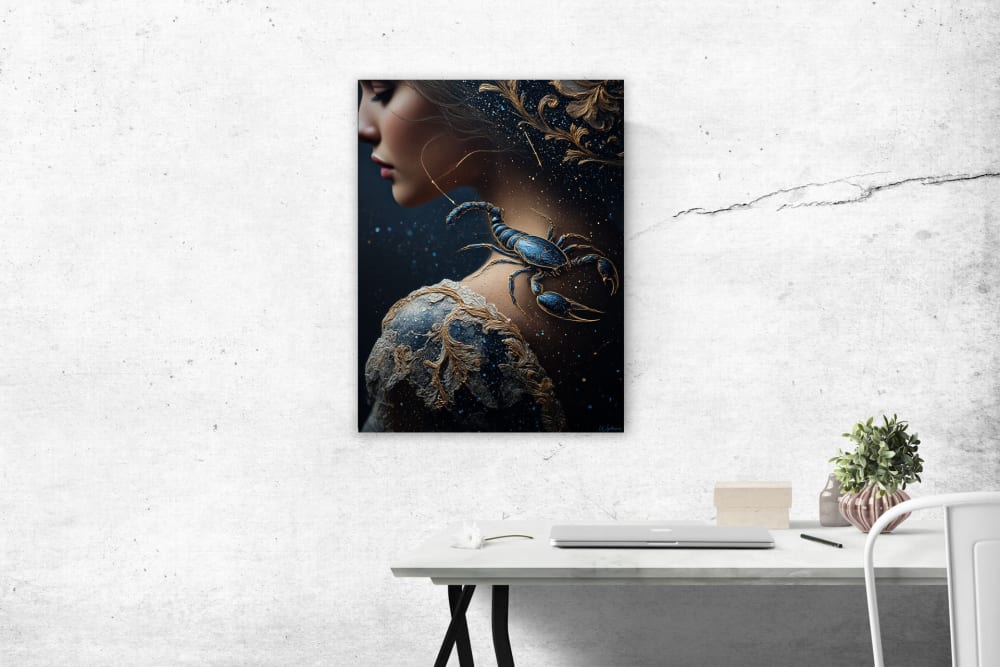 Tableau Femme Scorpion alu-dibond multicolore 60x80 cm - Maisons du Monde