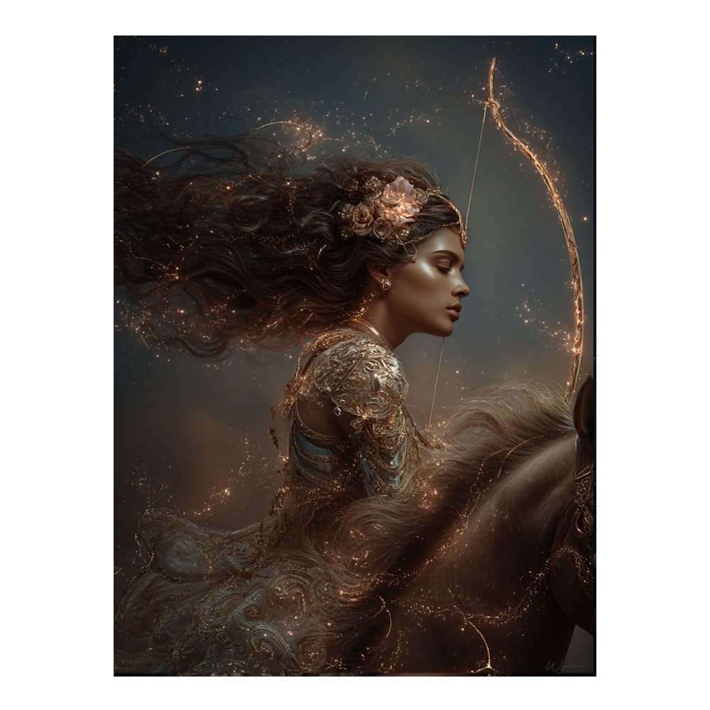 Tableau Femme Sagittaire alu-dibond multicolore 60x80 cm