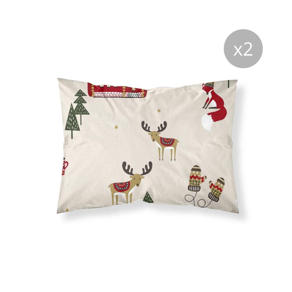 Lot de taies d'oreillers 100 % polyester multicolore 50x80 cm