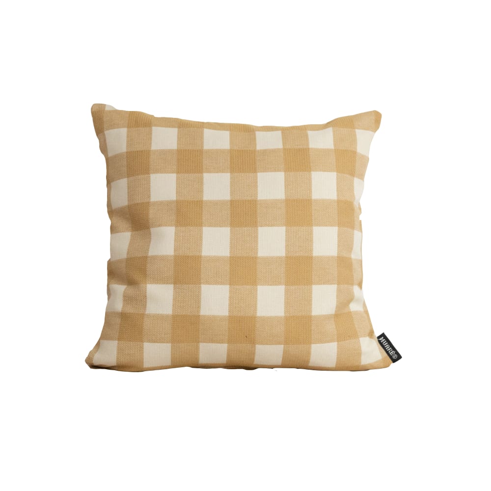 Housse de coussin jacquard 100 % coton jaune 45x45 cm