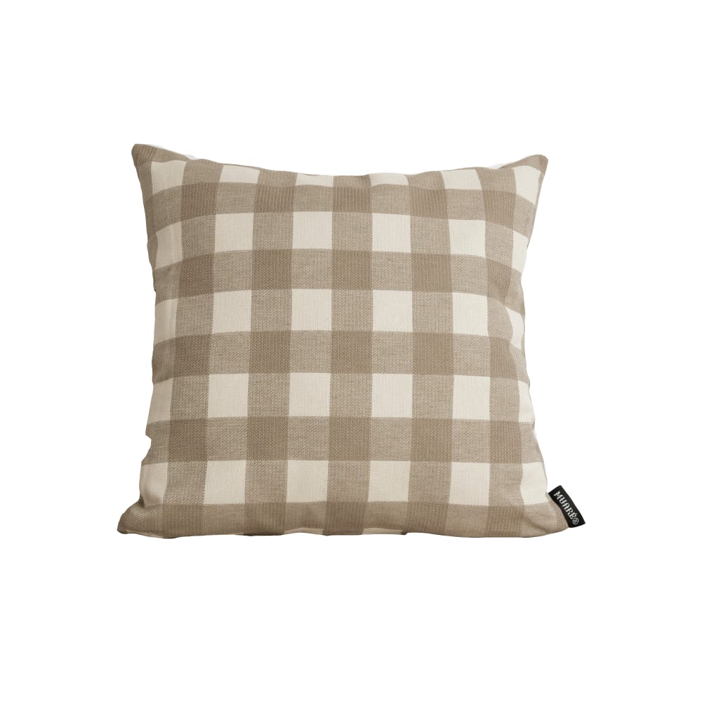 Housse de coussin jacquard 100 % coton marron 45x45 cm