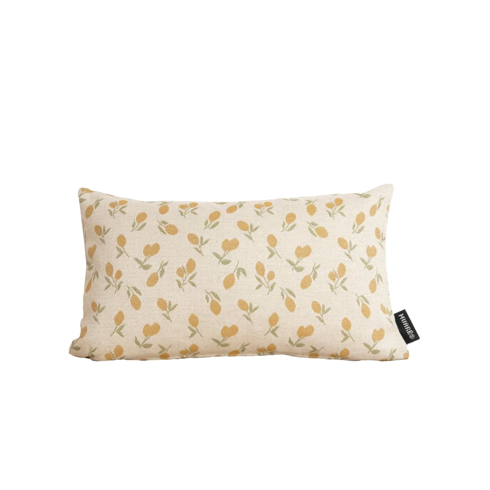 Housse de coussin jacquard 100 % coton jaune 30x50 cm