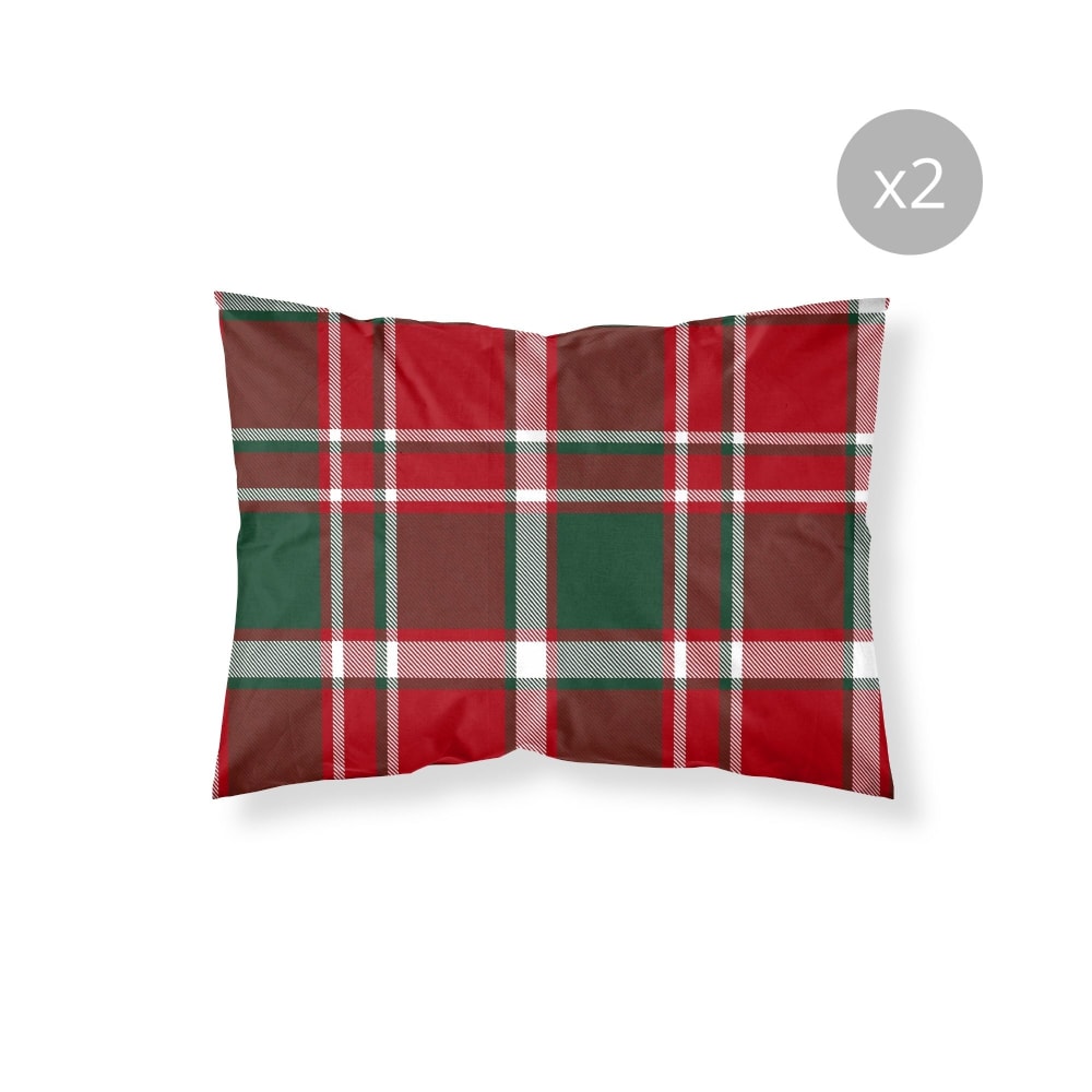 Lot de 2 taies d'oreillers 100 % polyester multicolore 50x80 cm