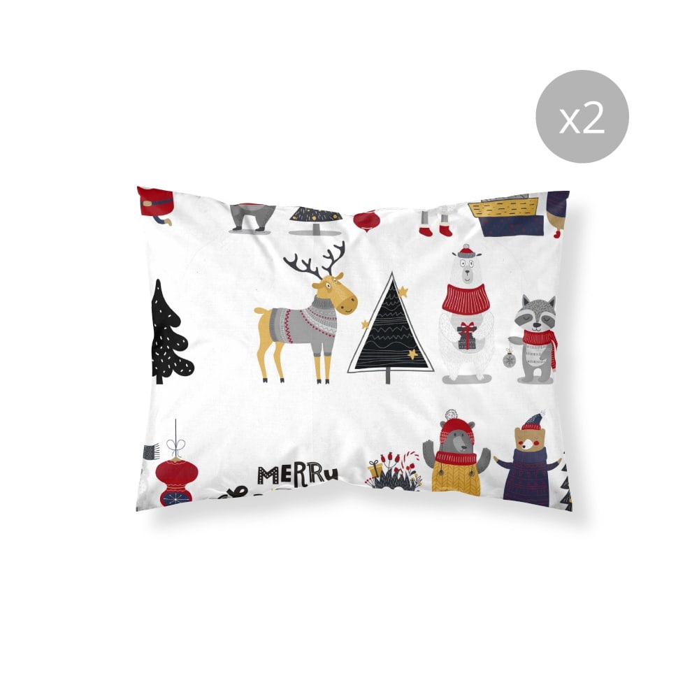 Lot de taies d'oreillers 100 % polyester multicolore 50x80 cm