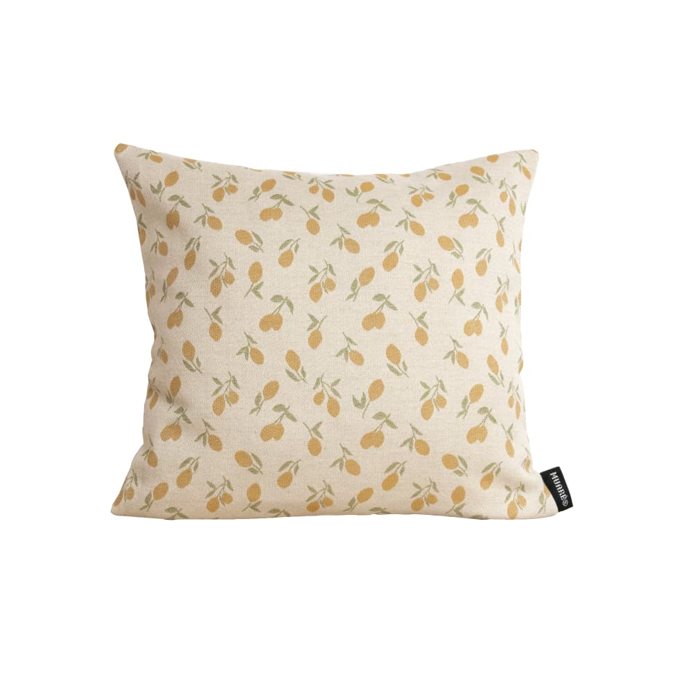Housse de coussin jacquard 100 % coton jaune 45x45 cm