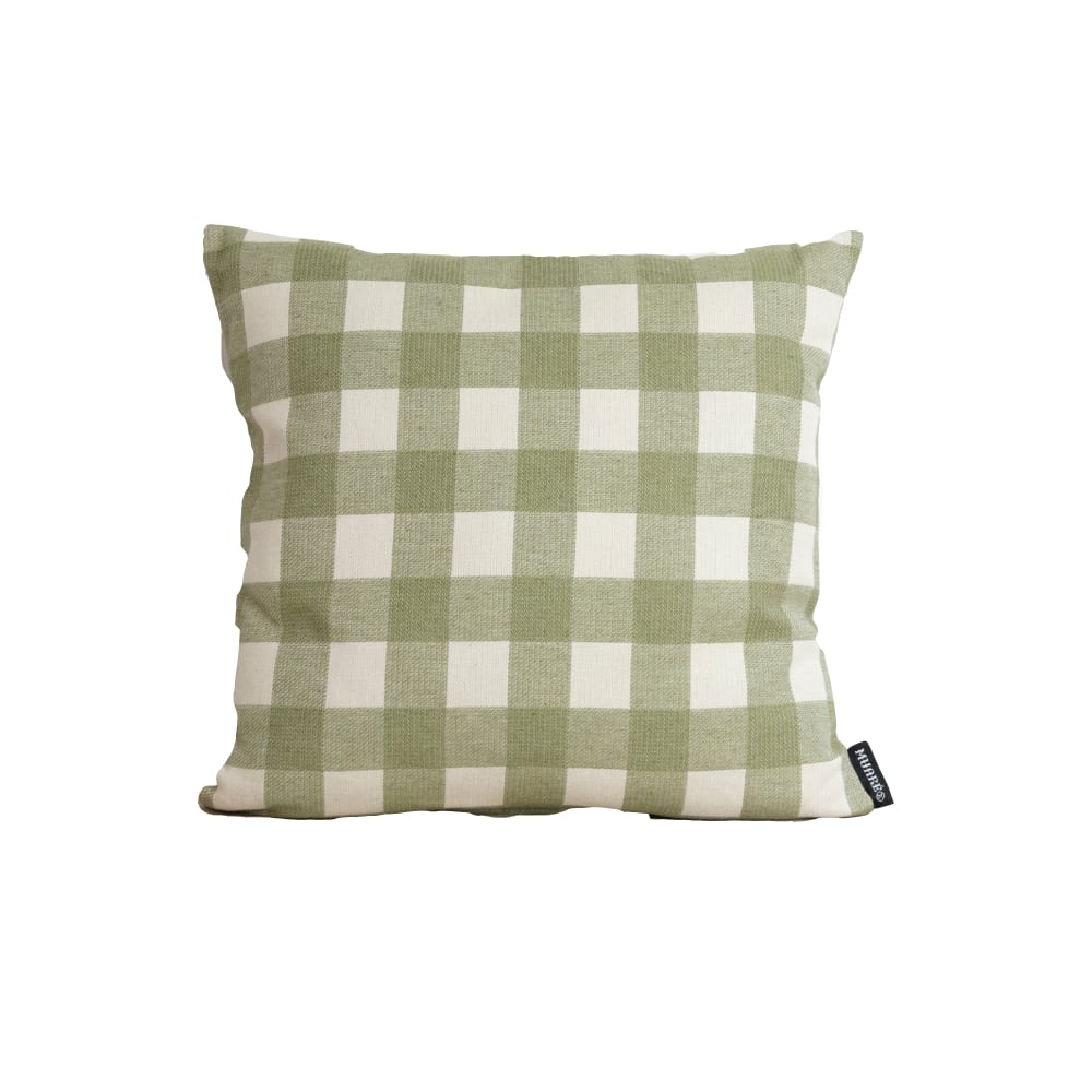 Housse de coussin jacquard 100 % coton vert 45x45 cm