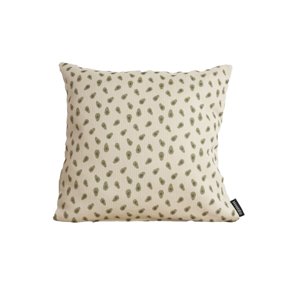 Housse de coussin jacquard 100 % coton beige 45x45 cm