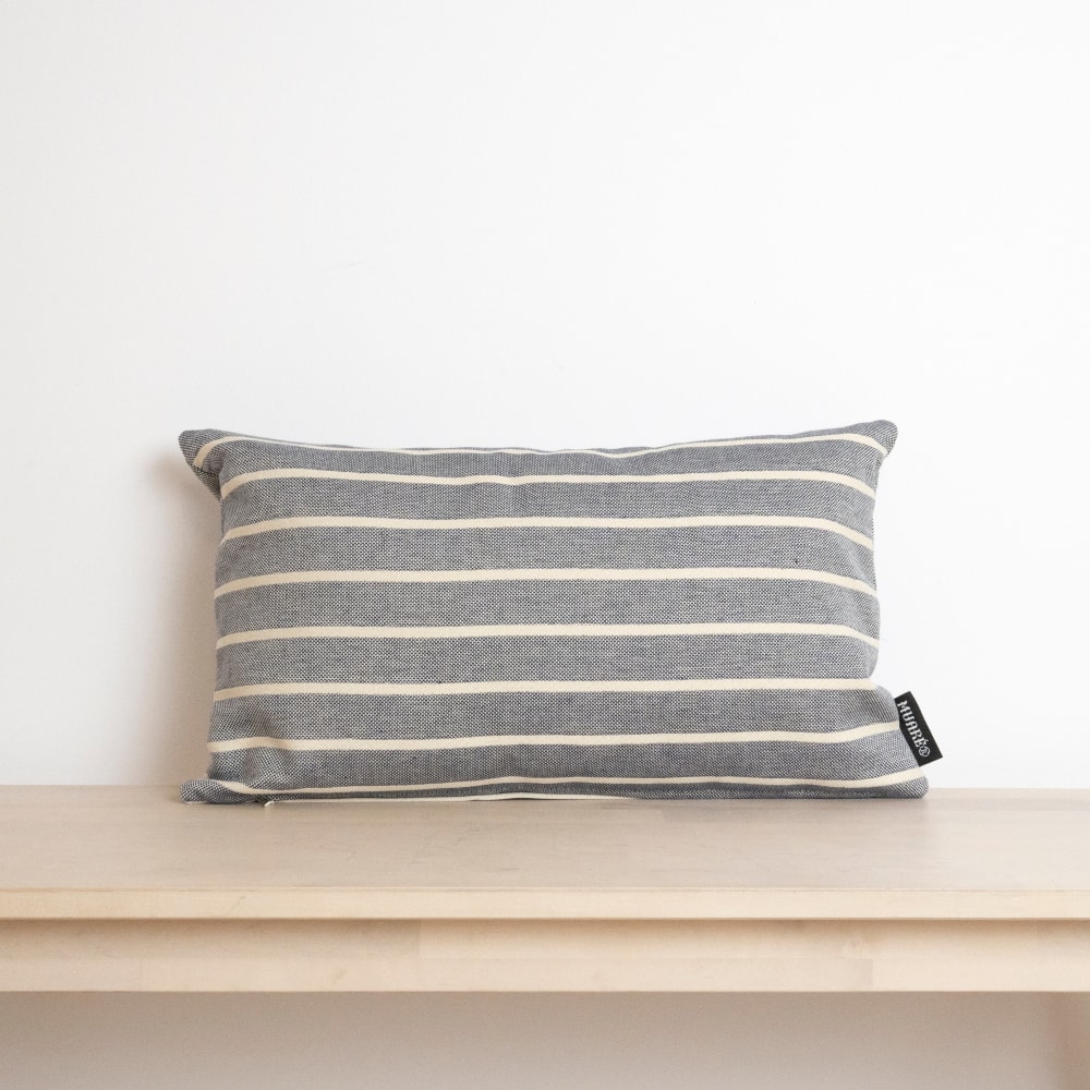 Jacquard-Kissenhülle 100 % Baumwolle blau 30x50 cm - Maisons Du