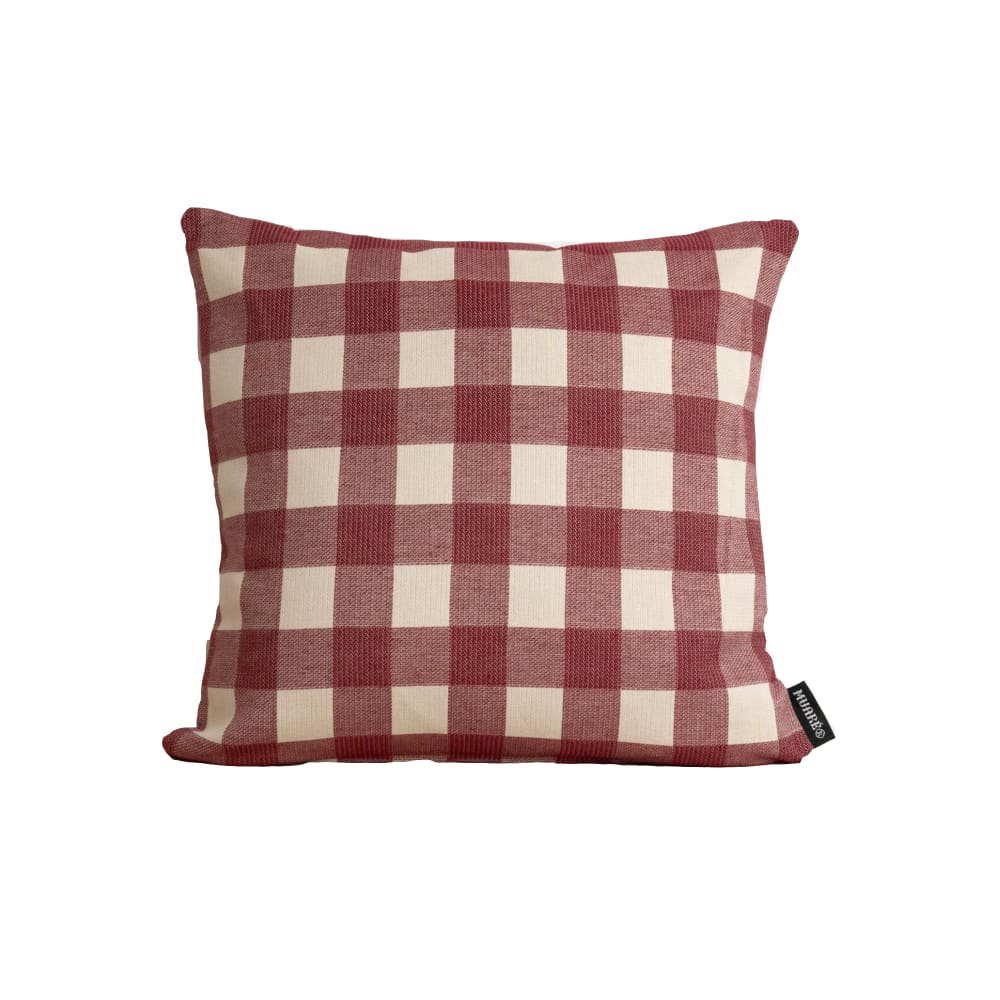 Housse de coussin jacquard 100 % coton rouge 45x45 cm