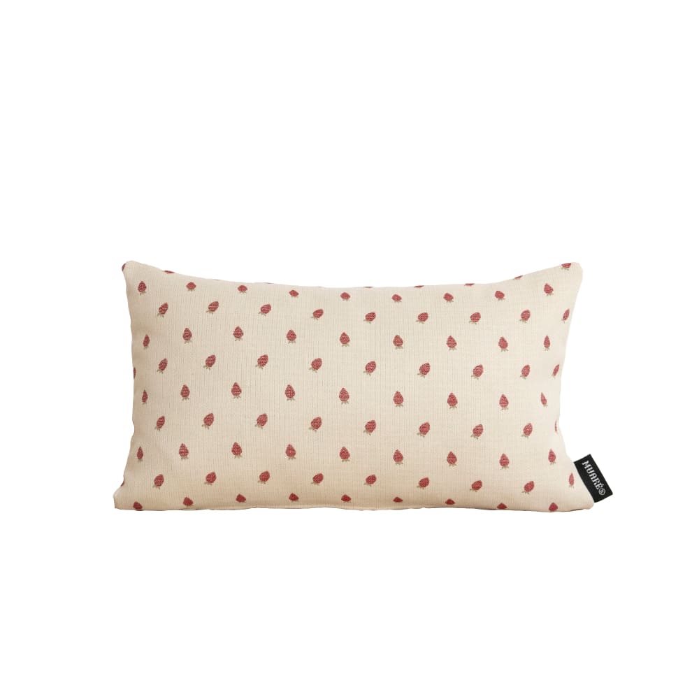 Housse de coussin jacquard 100 % coton rouge 30x50 cm