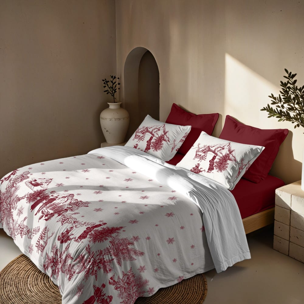 Bettdeckenbezug Weihnachten Polyester mehrfarbig 80(140x200 cm) -