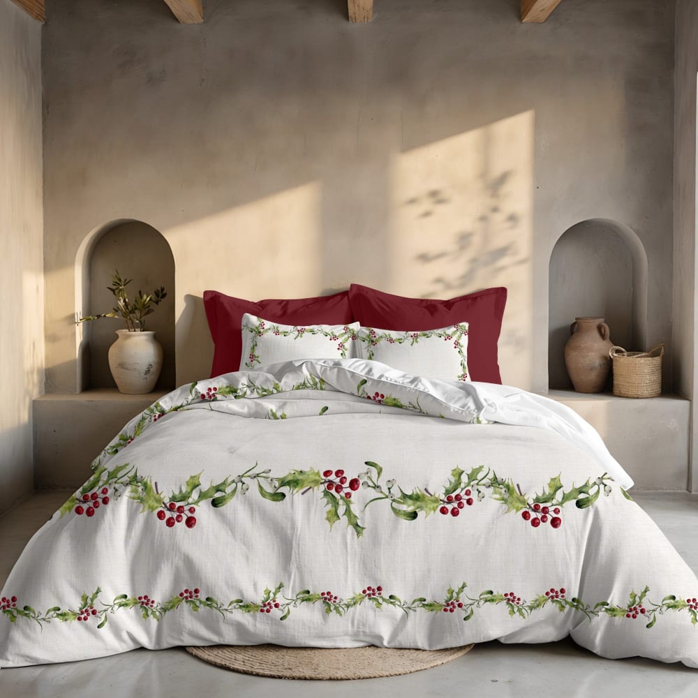 Housse de couette noël polyester multicolore 260x240cm) Housse de couette noël polyester multicolore 260x240cm)