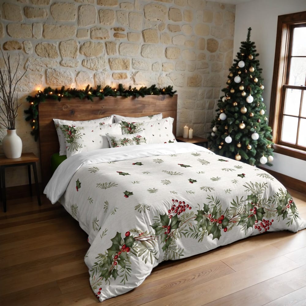 Housse de couette noël polyester multicolore 240x220cm) Housse de couette noël polyester multicolore 240x220cm)