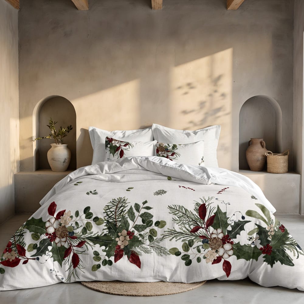 Bettdeckenbezug Weihnachten Polyester mehrfarbig 220x220cm) -