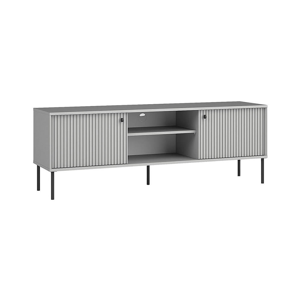 Feldmann-Wohnen Lowboard mit Türen aus MDF & Spanplatte, grau matt, 156,2x40,5x54,8cm style modern - Holz