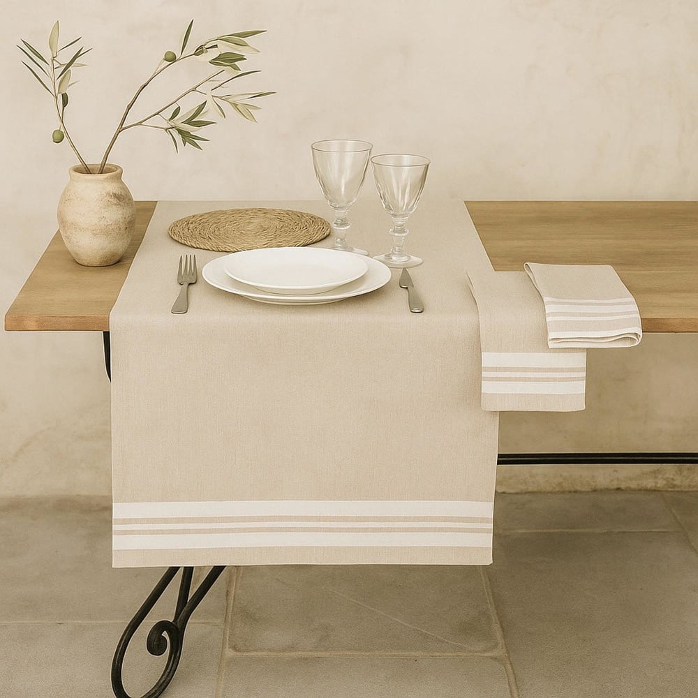 Chemin de table coton 50x150 lin