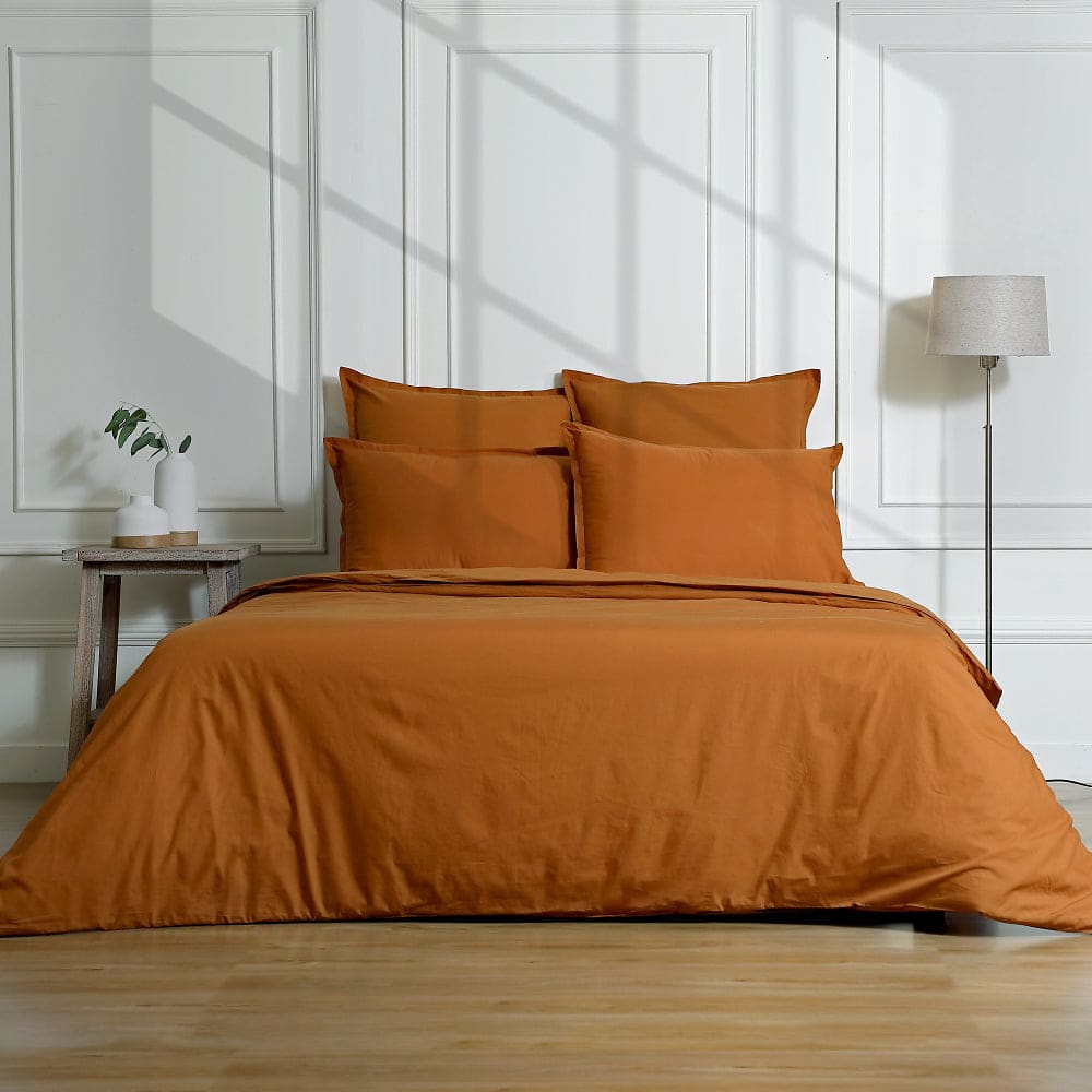 Parure + taies 50x70 - caramel