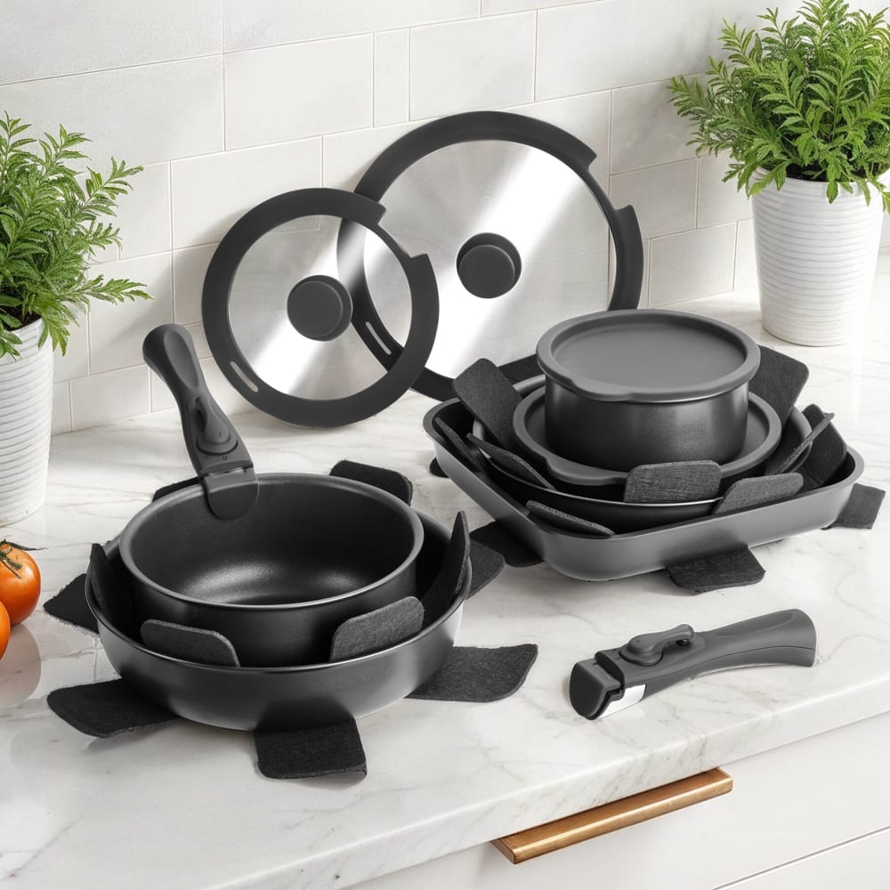 Batterie de casseroles de 17 pièces adaptée à l'induction