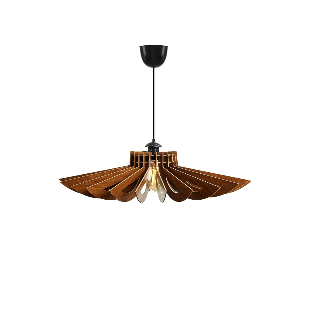 Suspension en bois marron motif fleur