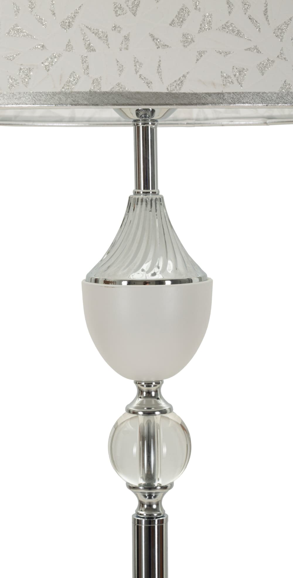 Lampadaire en métal et tissu argenté et blanc (ø 40 x 158 cm) — vue 4