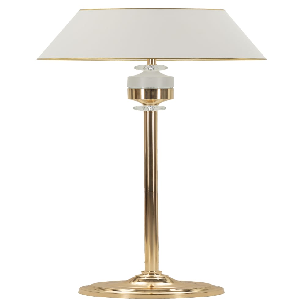 Lampadaire en métal et tissu doré et blanc (ø 40 x 160 cm) — vue 3