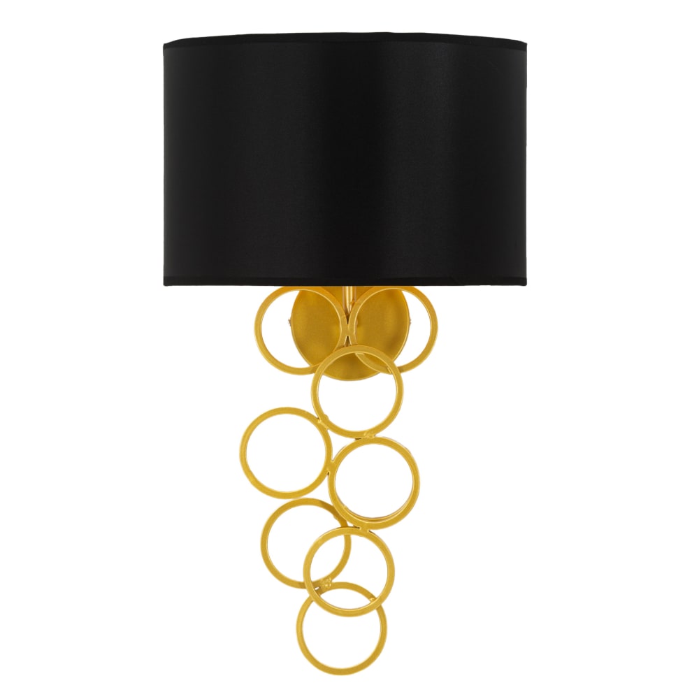 Applique en métal doré et noir et tissu (30 x 20 x 50 cm)