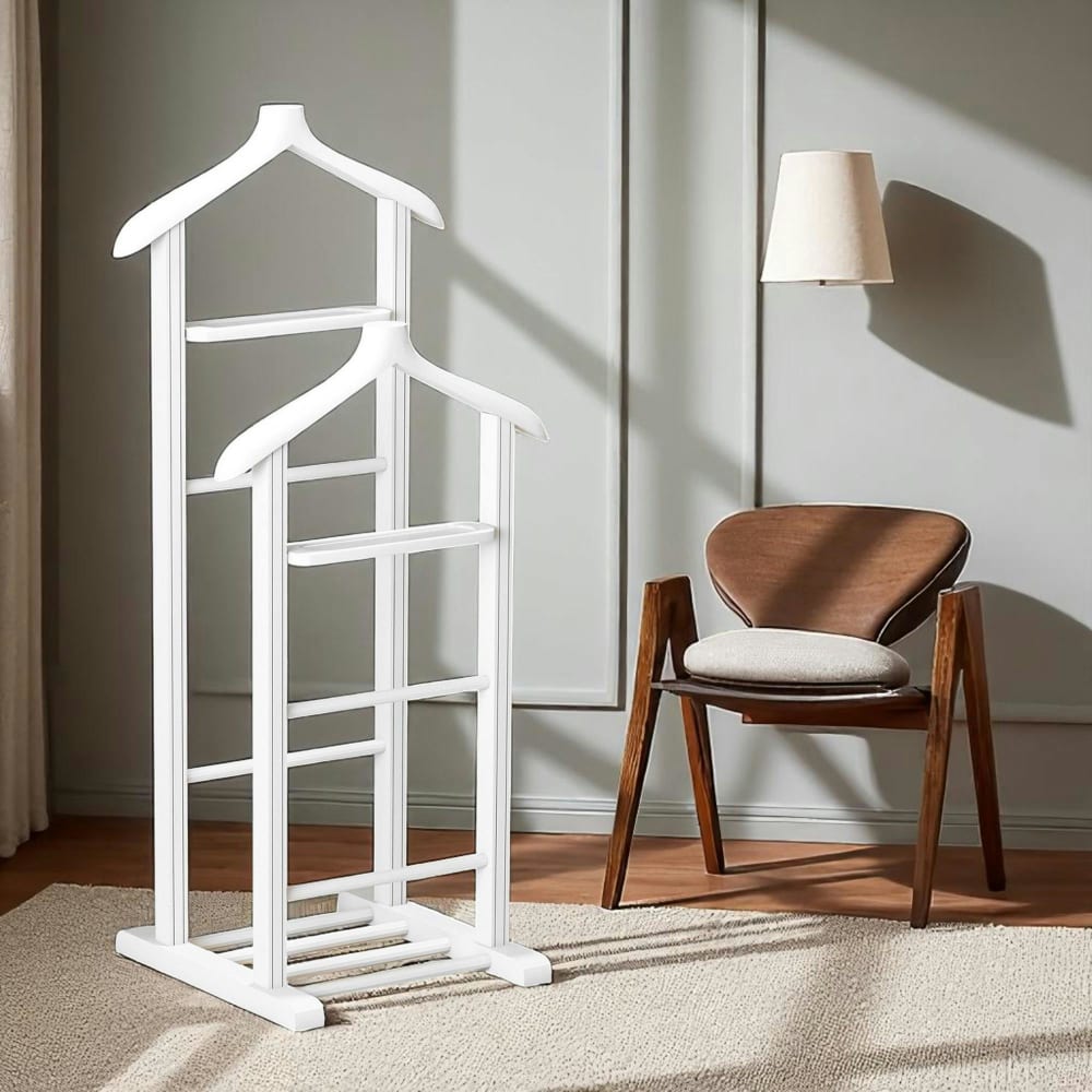 Valet de chambre double portant - bois blanc