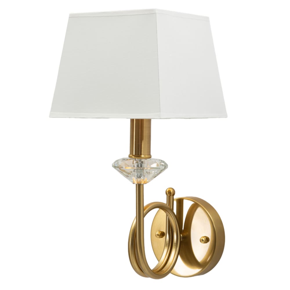 Applique en métal doré et blanc et tissu (35,5 x 17 x 43 cm)