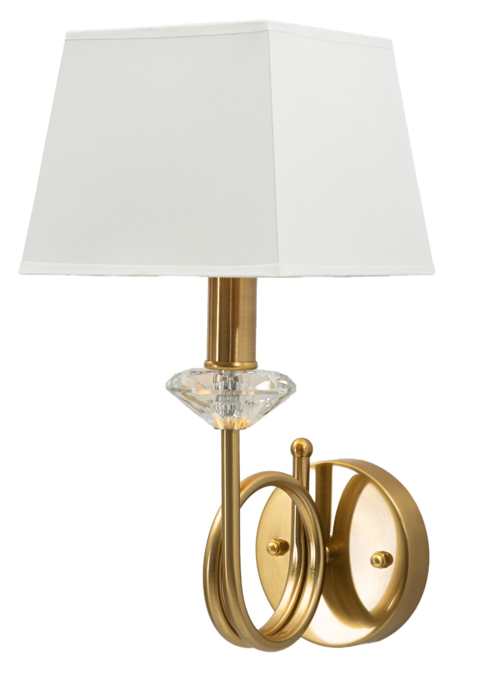 Wandlampe aus gold-weißem Metall und Stoff - Maisons Du Monde