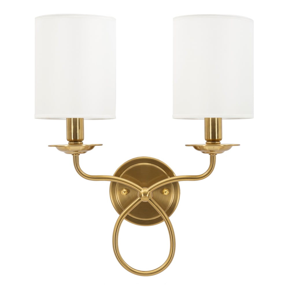 Applique en métal doré et blanc et tissu (16 x 20 x 46 cm)