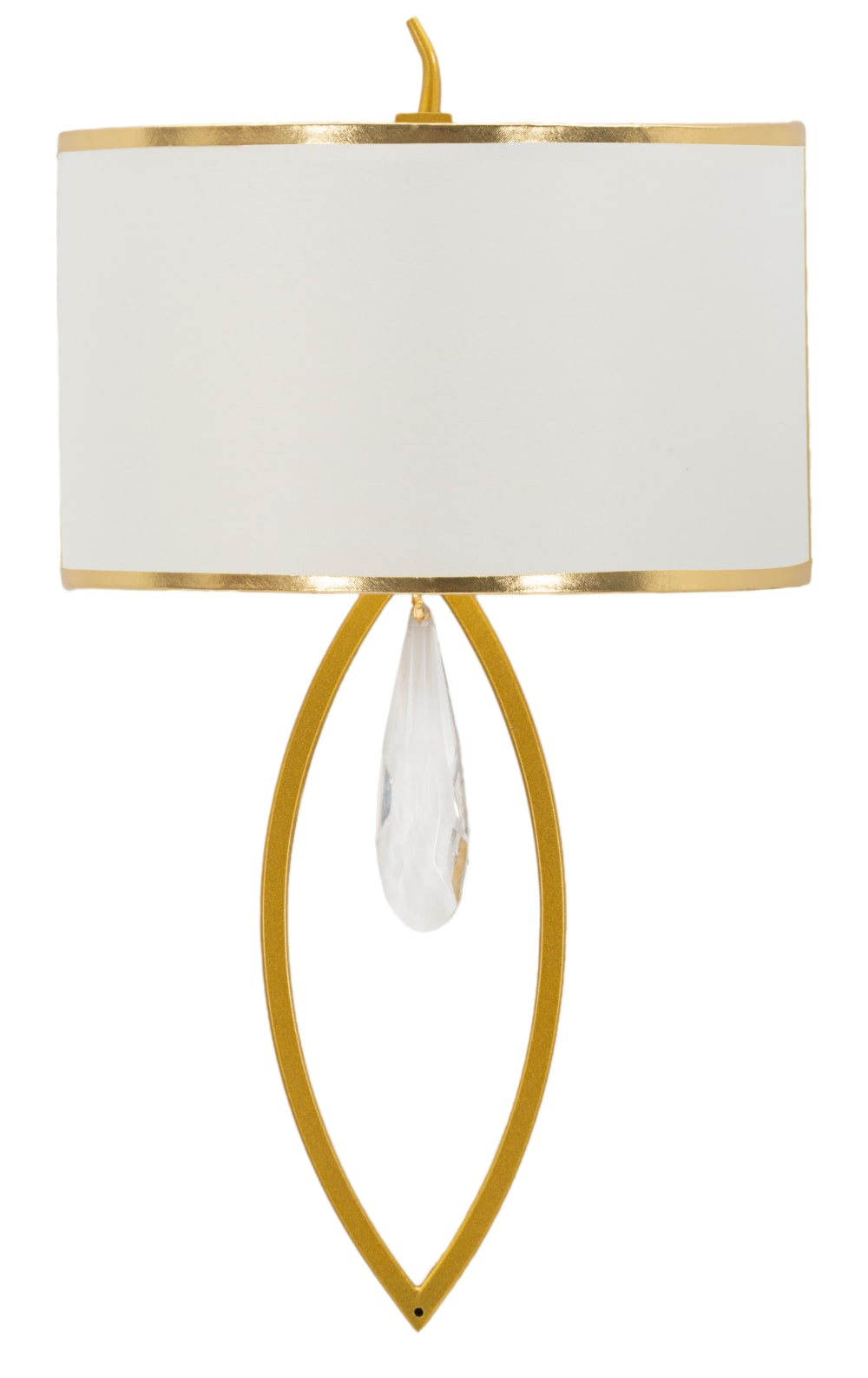 Wandleuchte aus Metall, Glas und gold-weißem Stoff - Maisons Du