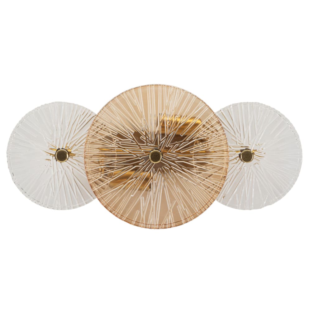 Applique en métal doré et verre (42 x 8 x 20 cm)