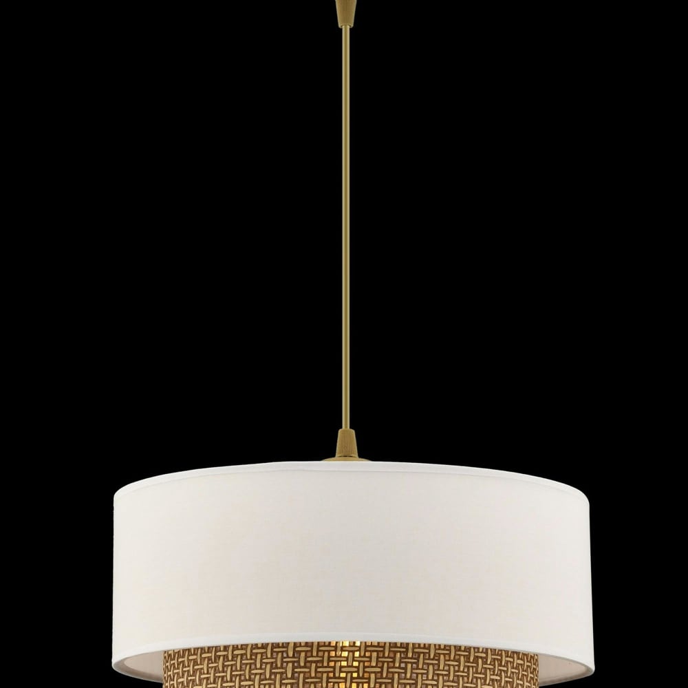 Suspension ronde coton blanc et tressage — vue 4