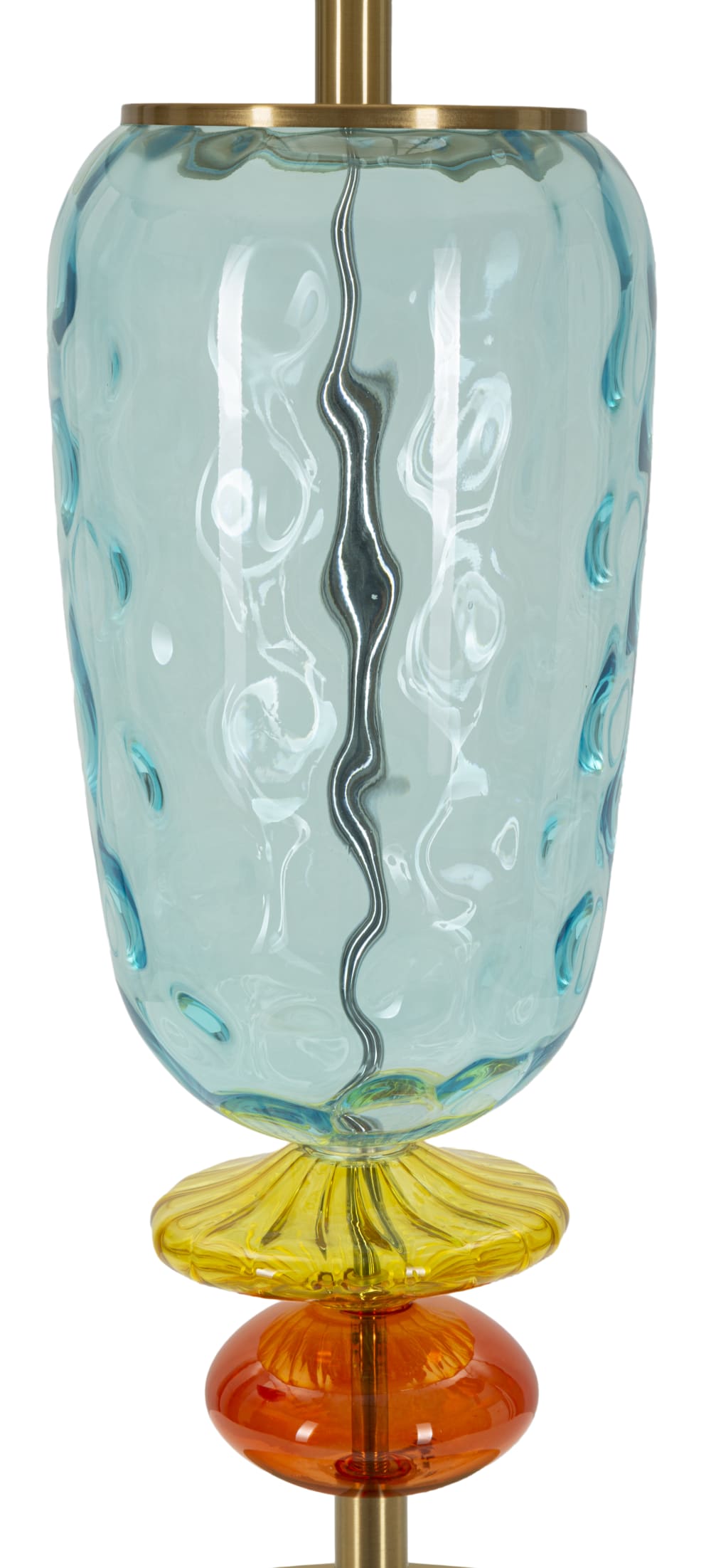 Lampe de table en métal, verre et tissu multicolore (ø 35 x 73 cm) — vue 3