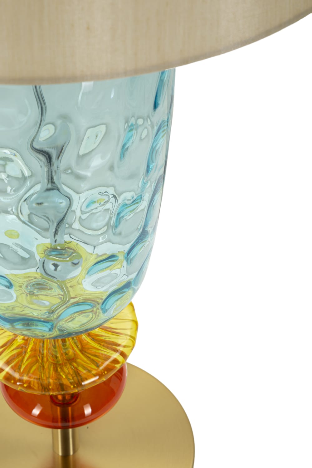 Lampe de table en métal, verre et tissu multicolore (ø 35 x 73 cm) — vue 4
