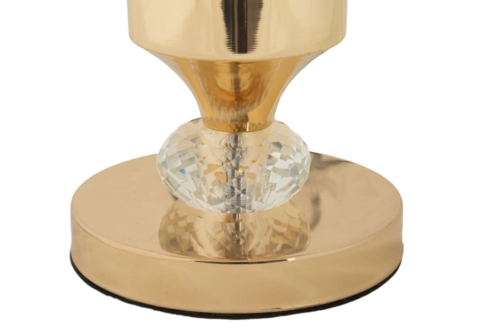 Lampe de table en métal et tissu doré et blanc (ø 30 x 52 cm) — vue 4