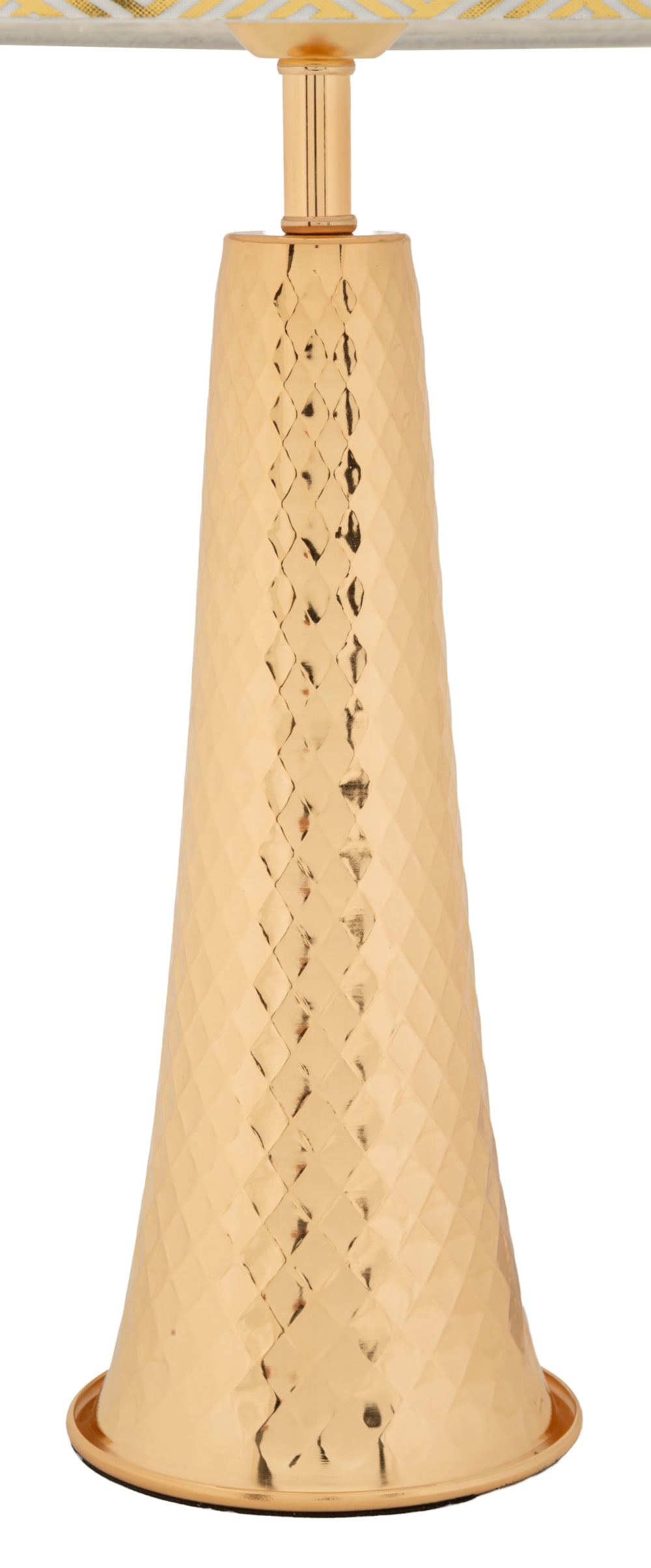 Lampe de table en métal et tissu doré et blanc (ø 30 x 54 cm) — vue 4