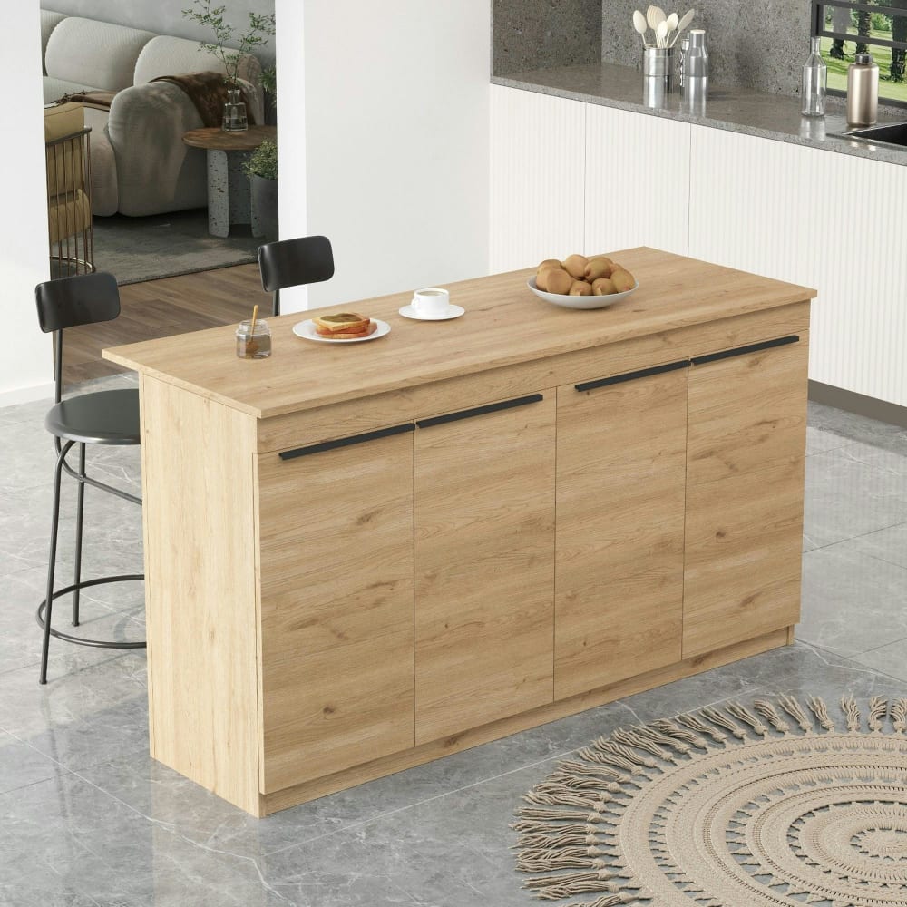 Bar décor bois / table de cuisine 4 portes