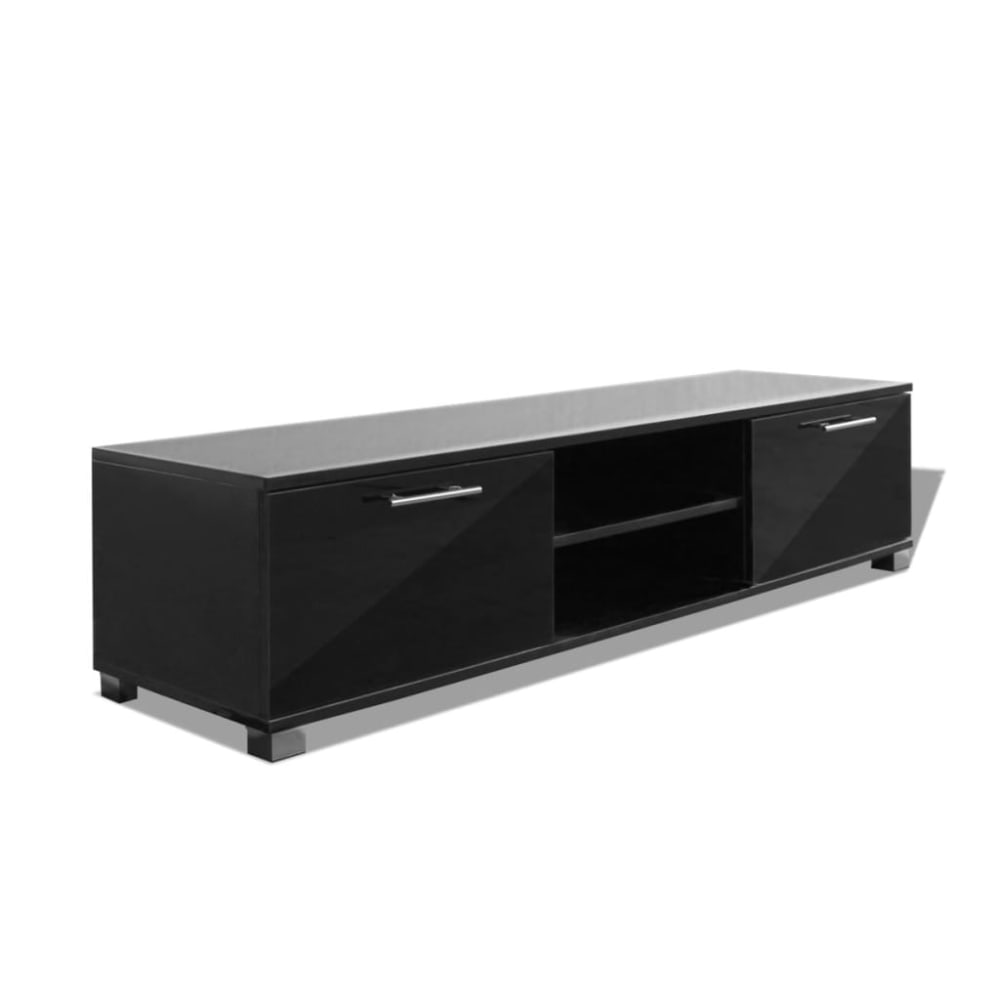 Meuble tv bois noir 120x40.5x35 cm