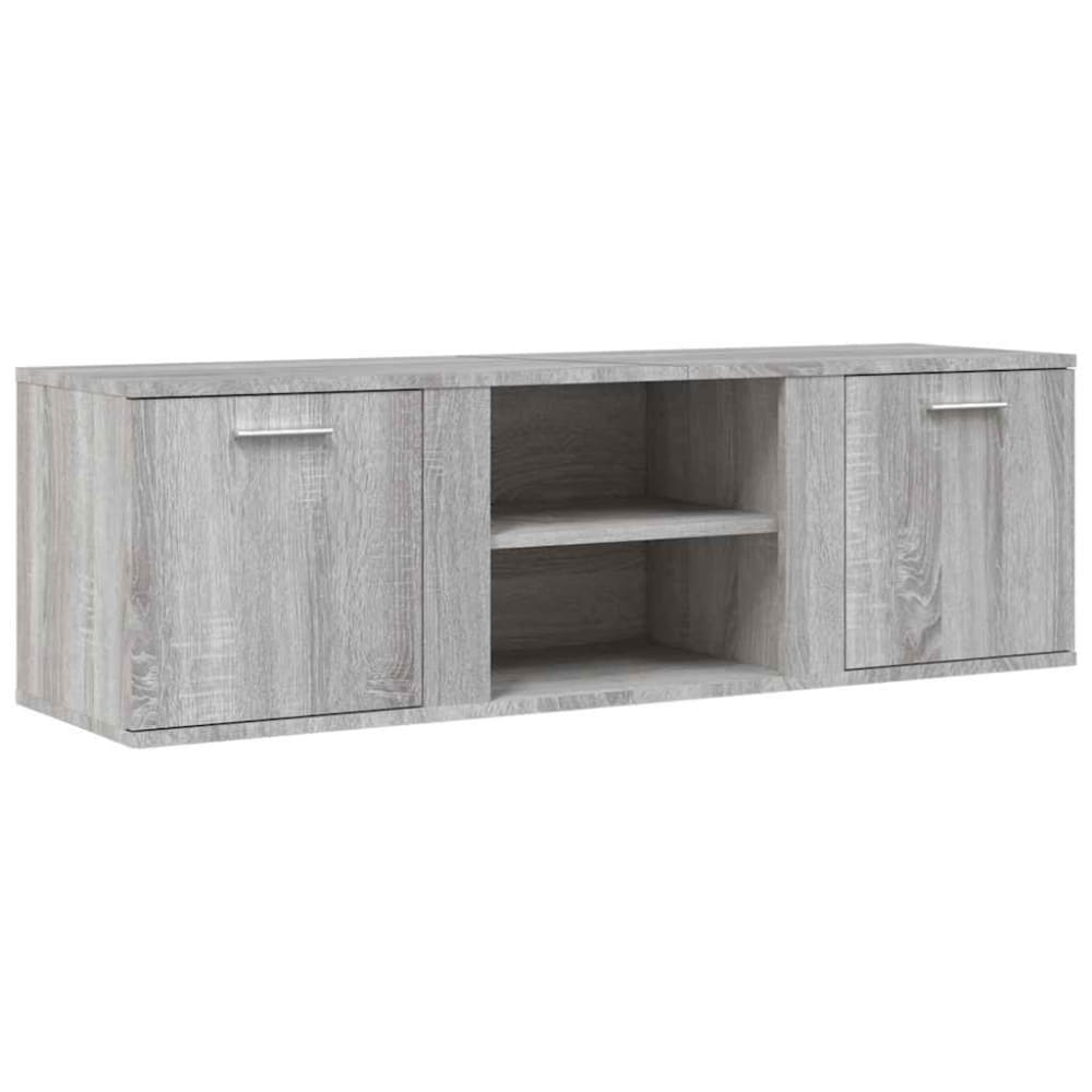 Meuble tv bois gris béton 120x34x37 cm