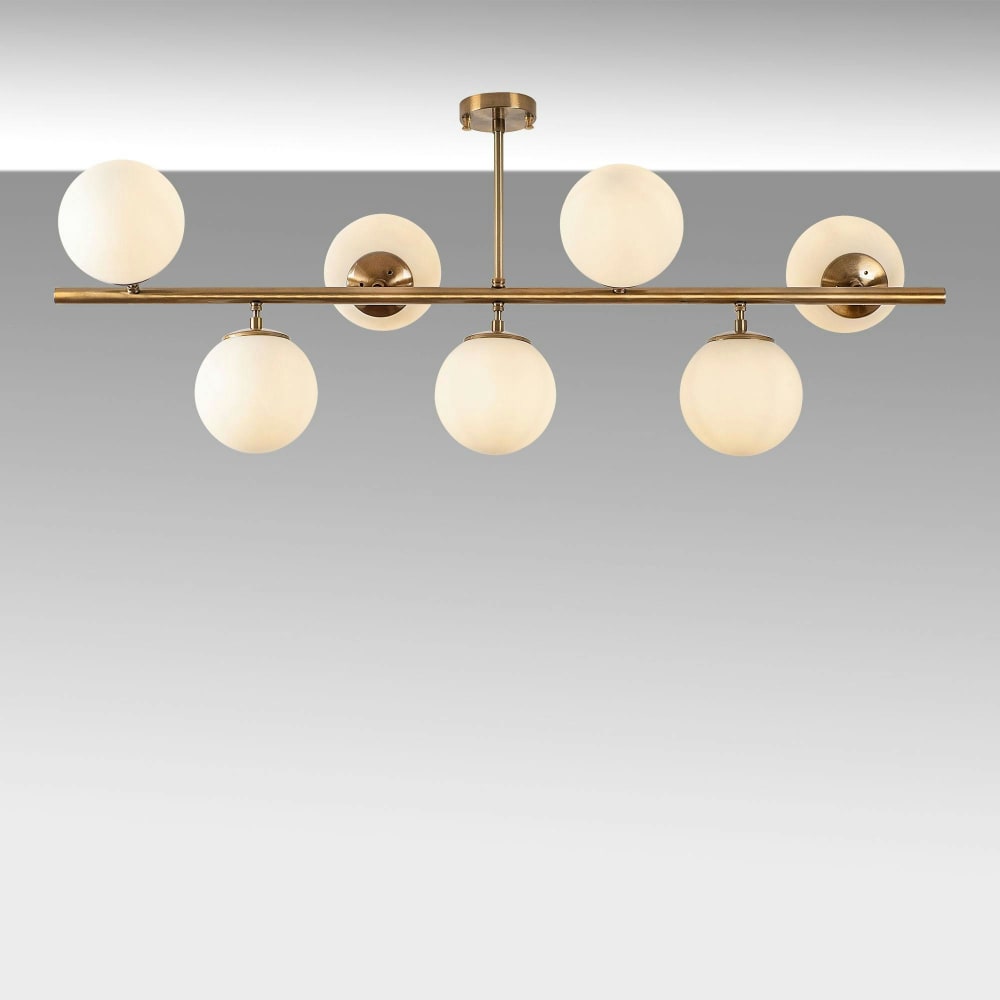 Suspension design 7 globes blancs en verre — vue 3