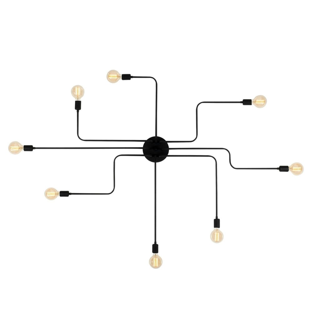 Plafonnier 8 lampes design circuit industriel