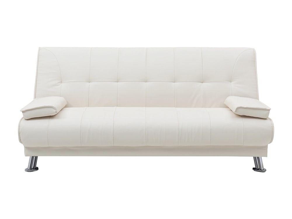 Canapé convertible simili cuir 3 places blanc