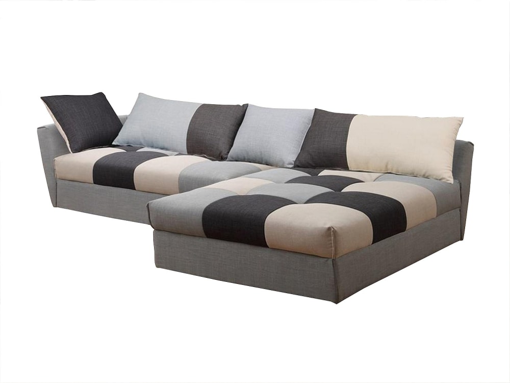 Canapé d'angle  5 places gris clair, gris anthracite