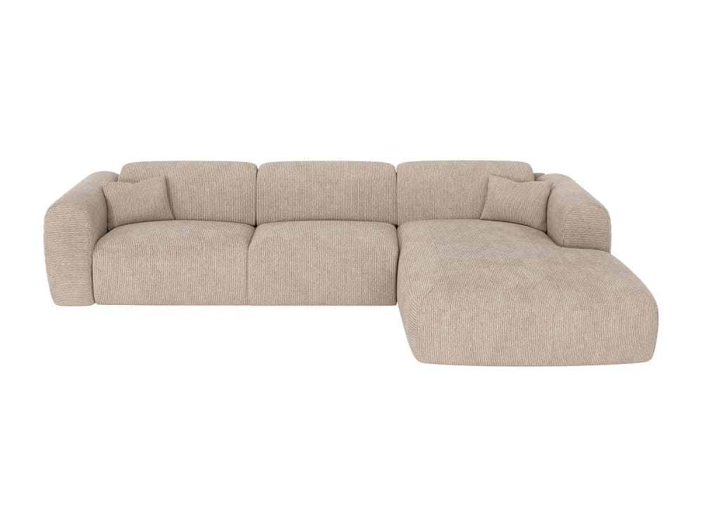 Canapé d'angle velours 5 places beige