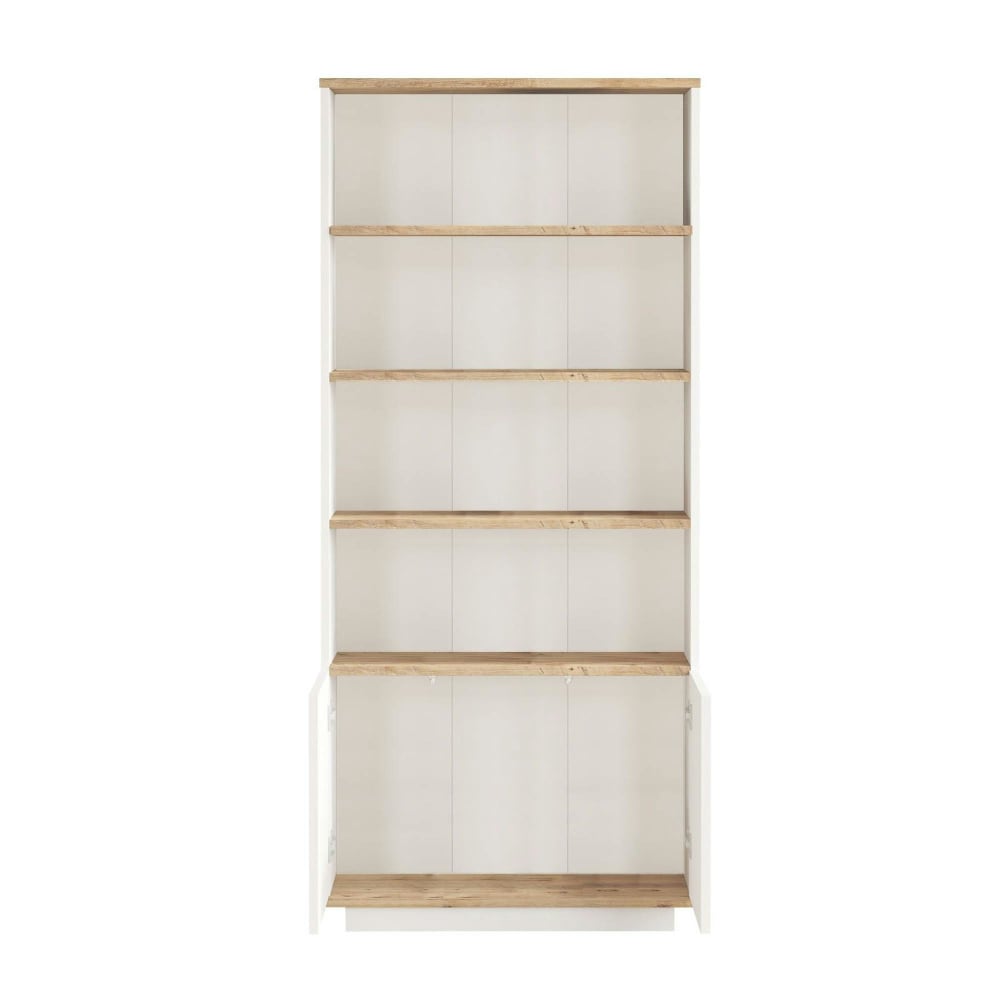 Bibliothèque bois blanc 4 étages 2 portes