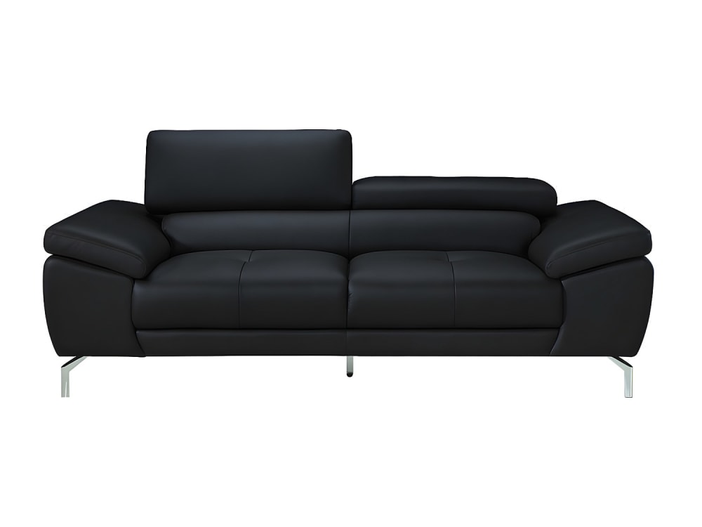 Canapé fixe cuir 3 places noir