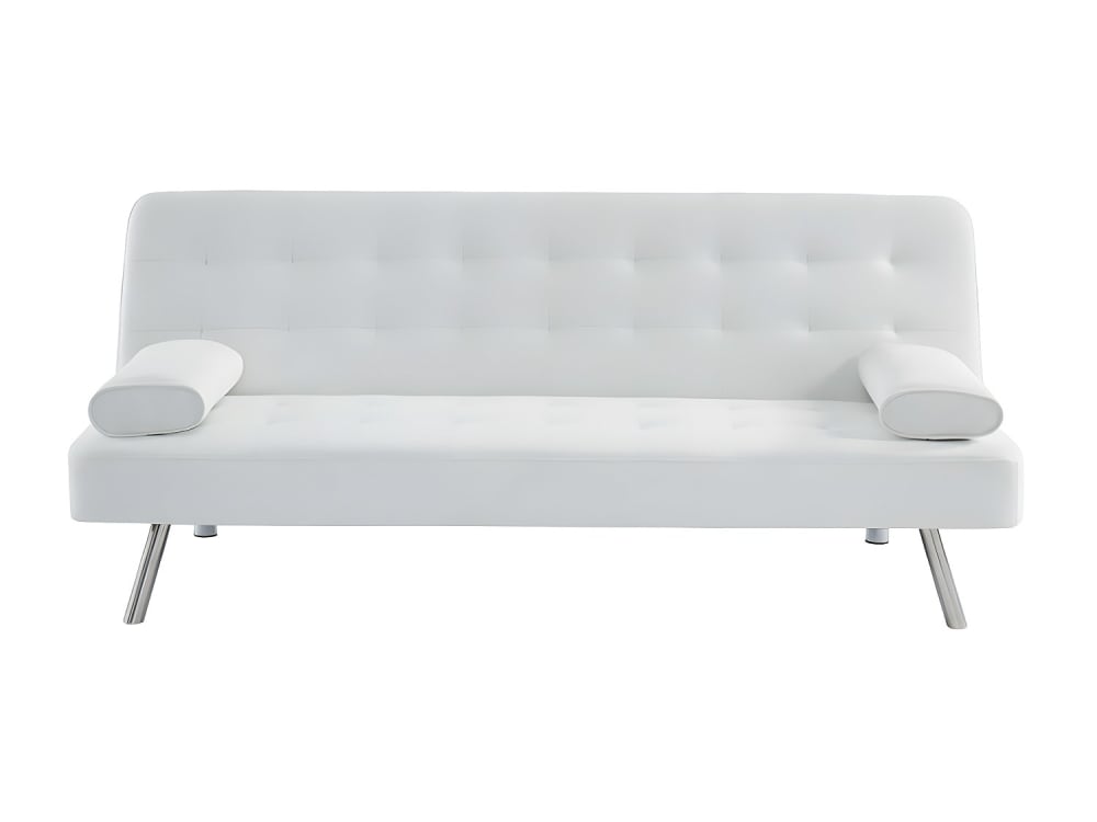 Canapé convertible simili cuir 2 places blanc