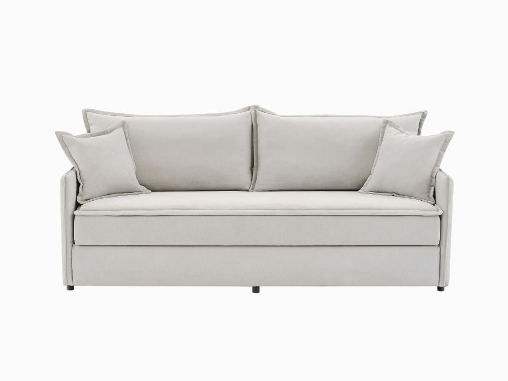 Canapé convertible polyester 3 places beige}