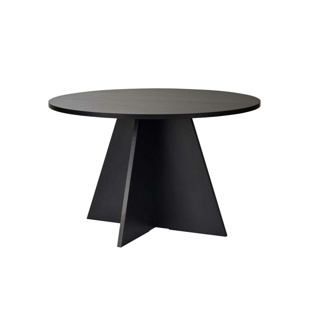 Table à manger ronde Ø120 décor bois noir